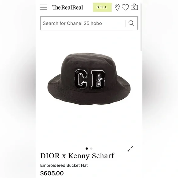 NEVER WORN DIOR x KENNY SCHARF MENS CD LOGO EMBROIDERED BUCKET HAT COTTON LG - Picture 11 of 14